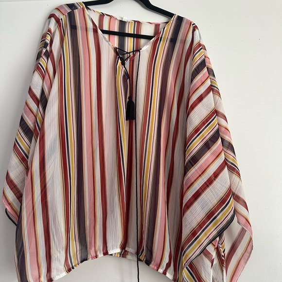 ***3 for $15**Maurices flowy Pink and Orange beach coverup - Picture 1 of 3